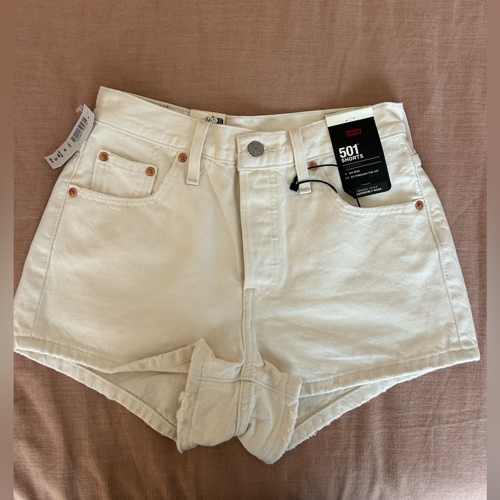 Levi's Women's Cream Jean Shorts